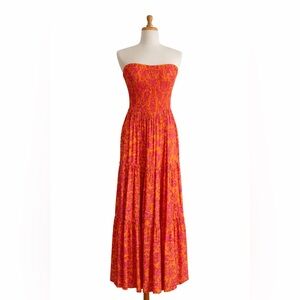 Abel the Label Pink & Orange Maxi Dress - Sleeveless Summer Dress
